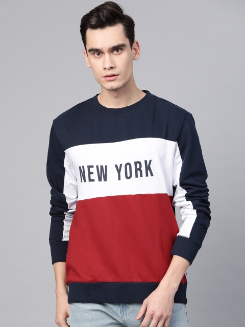 

Aeropostale Men Navy Blue & Red Colourblocked Sweatshirt