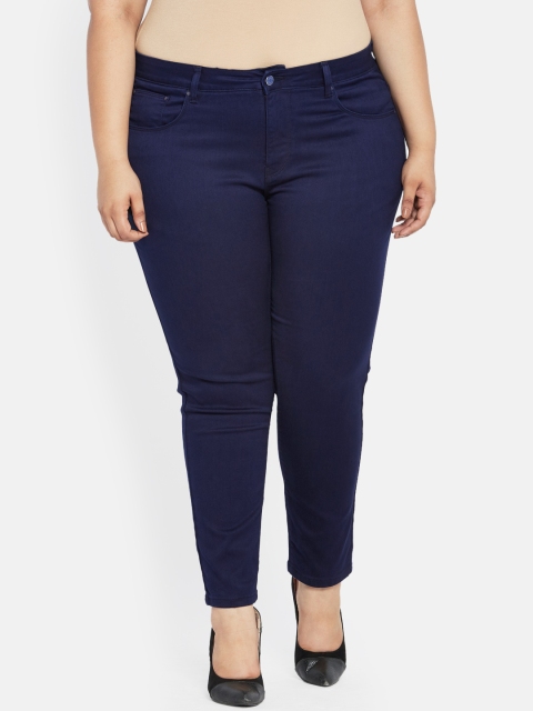 

aLL Plus Size Women Blue Slim Fit Mid-Rise Clean Look Stretchable Jeans