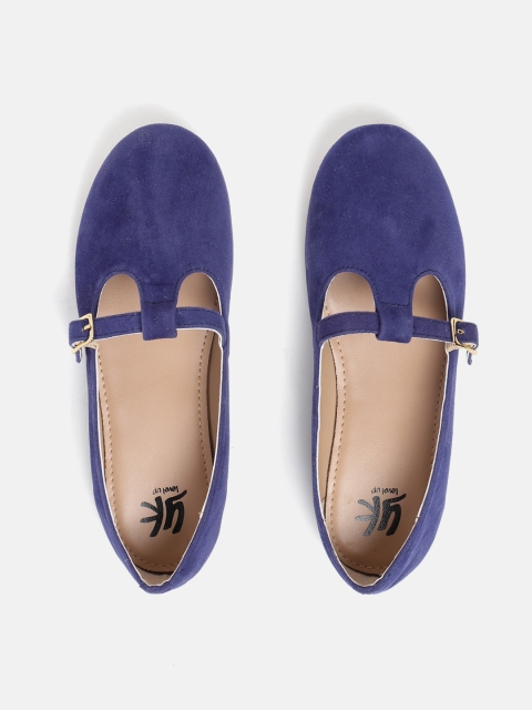 

YK Girls Navy Blue Solid Mary Janes