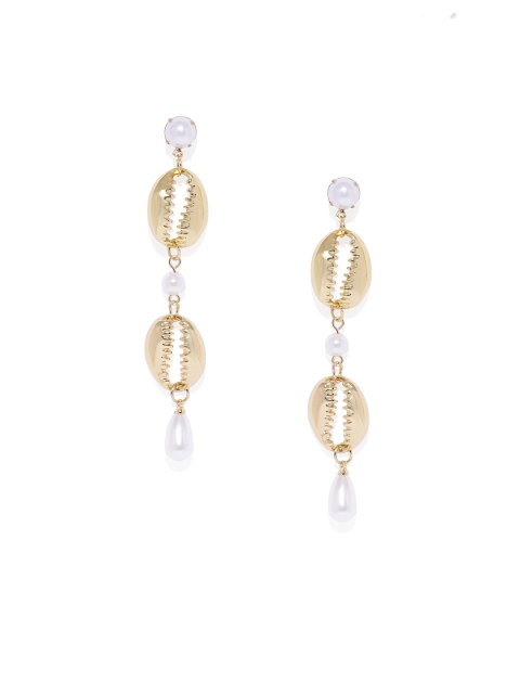 

ChicMela Gold-Toned Contemporary Drop Earrings