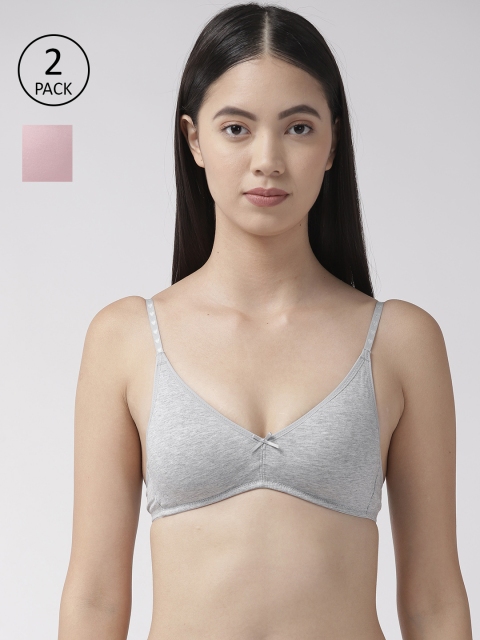 

Marks & Spencer Pack of 2 Pink & Grey Melange Non-Wired Lightly Padded Bras T339430