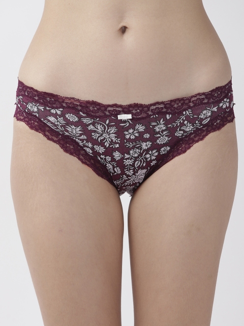 

Marks & Spencer Women Burgundy & White Printed Briefs T618072