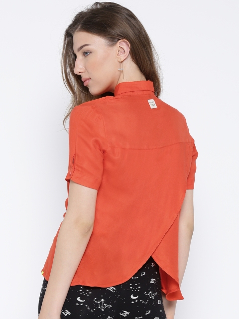 

United Colors of Benetton Orange Shirt with Crossover Back