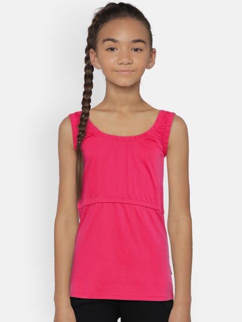 

Zalza Girls Pink Solid Tank Top