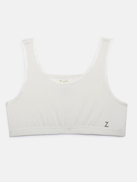 

Zalza White Solid Non-Wired Non Padded Sports Bra 1008