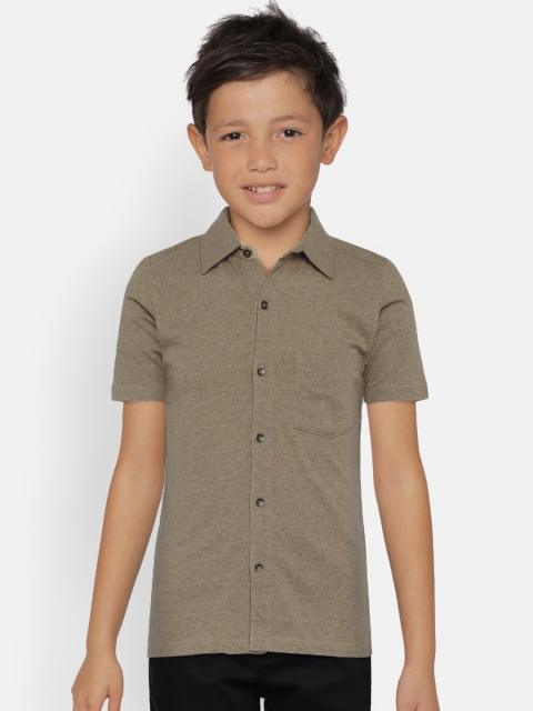 

Zalza Boys Beige Regular Fit Solid Casual Shirt