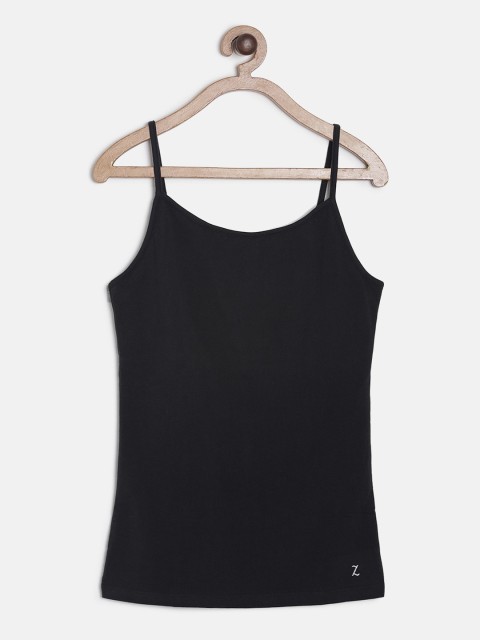 

Zalza Girls Black Solid Organic Cotton Sustainable Camisole 1004