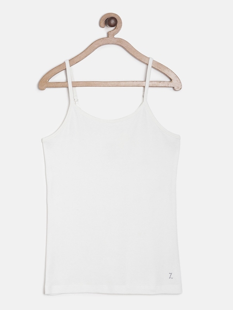 

Zalza Girls White Solid Sustainable Camisole 1003