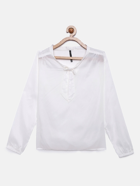 

Zalza Girls White Solid Top