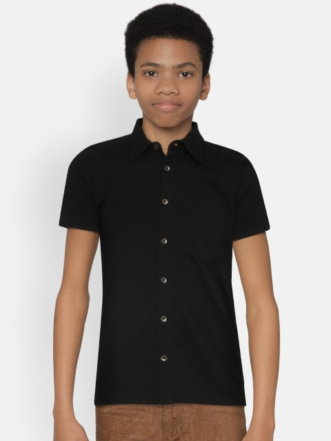 

Zalza Boys Black Regular Fit Solid Casual Shirt