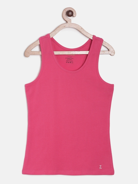 

Zalza Girls Pink Solid Tank Top