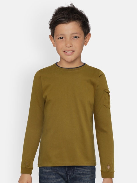 

Zalza Boys Brown Solid Round Neck T-shirt