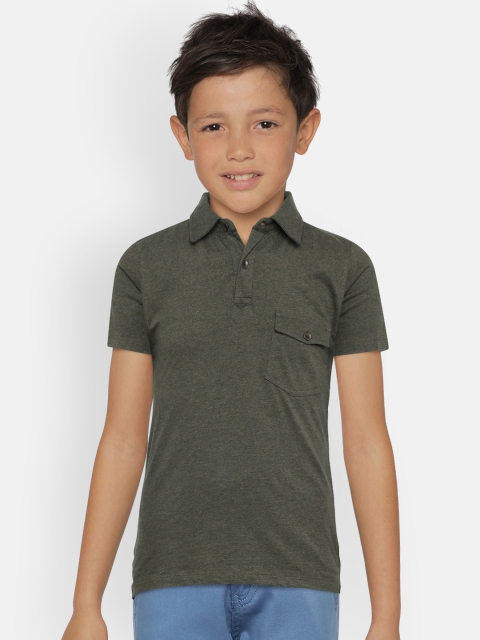 

Zalza Boys Olive Green Regular Fit Solid Casual Shirt