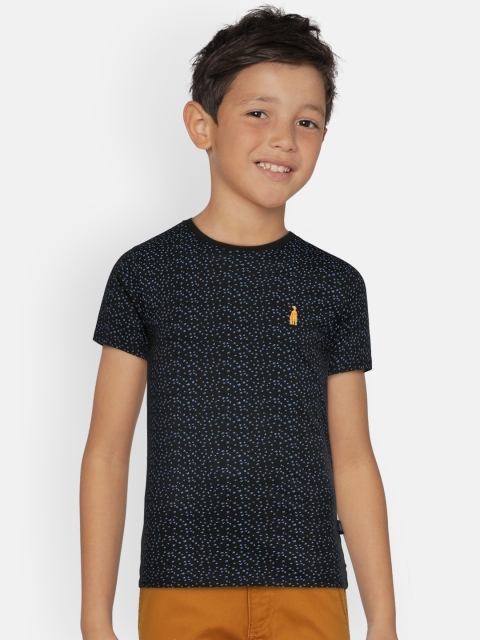 

Zalza Boys Black Printed Round Neck T-shirt