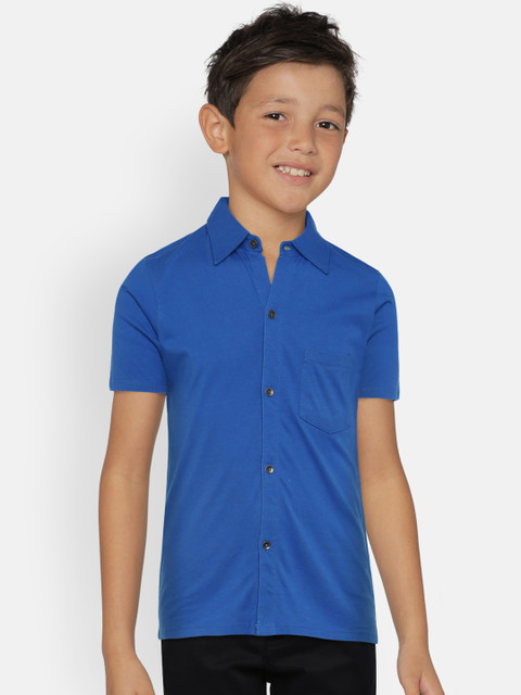 

Zalza Boys Blue Regular Fit Solid Casual Shirt