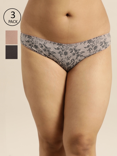 

Sztori Plus Size Women Pack of 3 Bikini Briefs SZ-BRF-AS-37-A, Beige