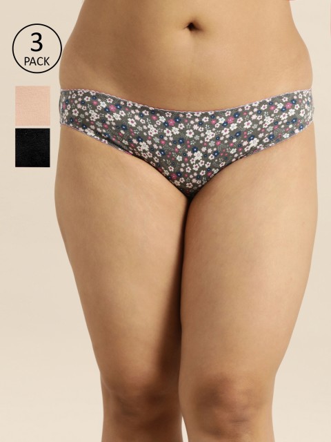 

Sztori Plus Size Women Pack of 3 Bikini Briefs SZ-BRF-AS-03-A, Black