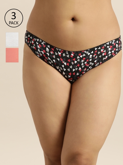 

Sztori Plus Size Women Pack of 3 Mid Rise Bikini Briefs SZ-BRF-AS-34-A, Pink
