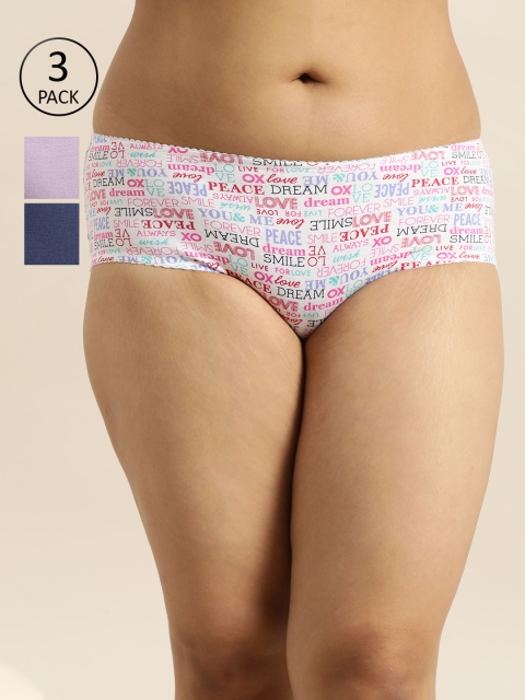 

Sztori Plus Size Women Pack of 3 Mid Rise Hipsters Briefs SZ-BRF-AS-30-A, Lavender