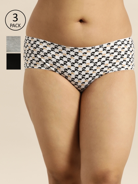 

Sztori Plus Size Women Pack of 3 Hipster Briefs SZ-BRF-AS-36-A, Black