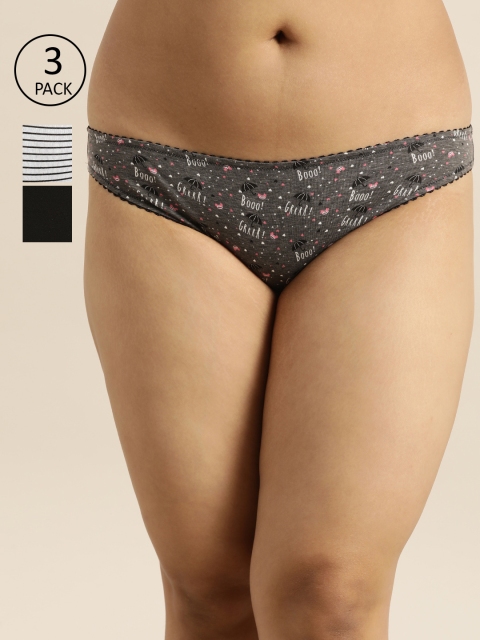

Sztori Plus Size Women Pack of 3 Bikini Briefs SZ-BRF-AS-39-A, Black