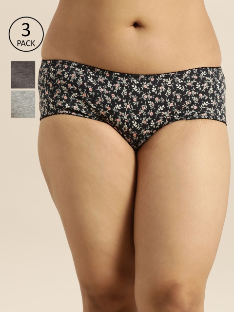 

Sztori Plus Size Women Pack of 3 Hipster Briefs SZ-BRF-AS-20-A, Navy blue