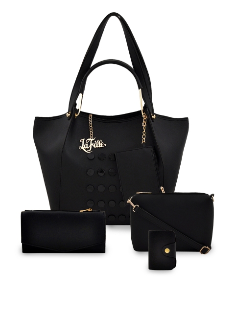 

LaFille Black Solid Handheld Bag