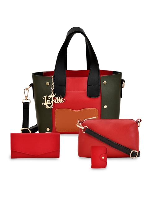 

LaFille Maroon Solid Handheld Bag