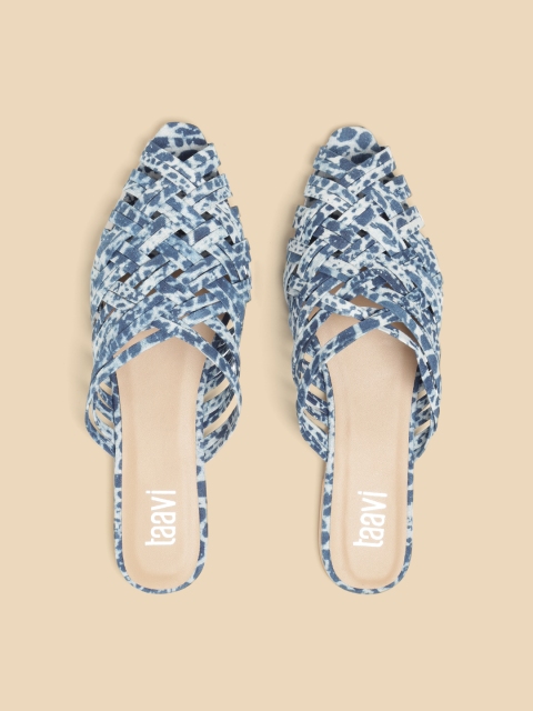 

Taavi Women Blue Indigo Print Mules