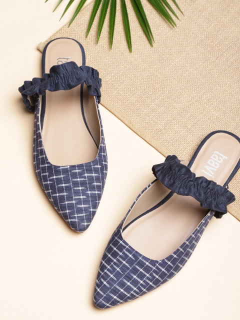 

Taavi Women Navy Blue Ikat Flats