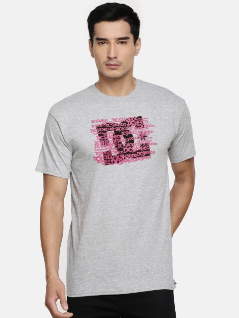 

DC Men Grey Printed Round Neck T-shirt