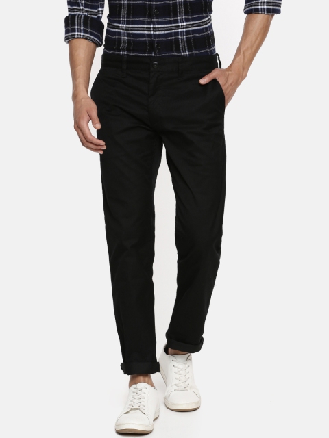 

DC Men Black Straight Fit Solid Chinos