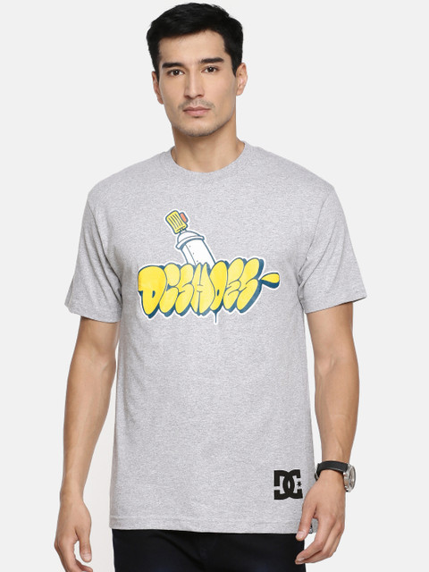 

DC Men Grey Printed Round Neck T-shirt