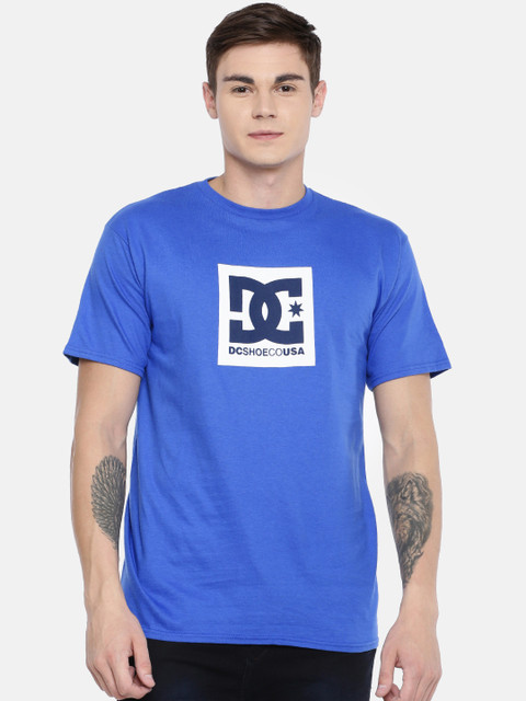 

DC Men Blue Printed Round Neck T-shirt