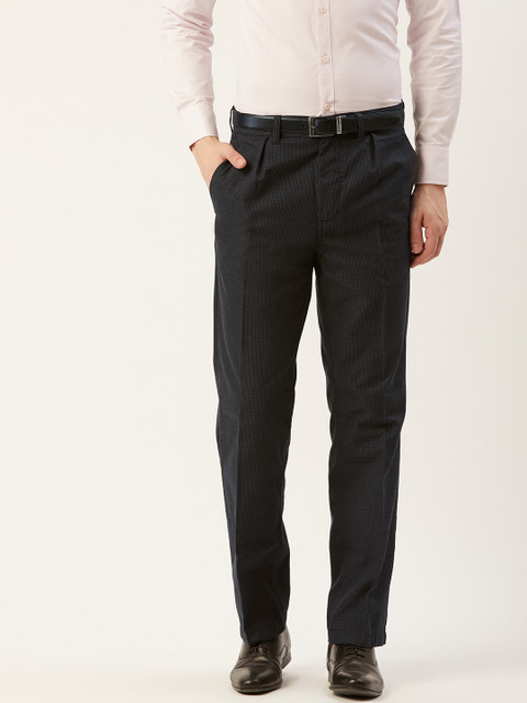 

DC Men Black Relaxed Regular Fit Checked Regular Trousers