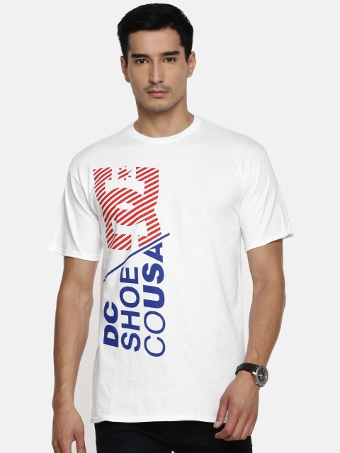 

DC Men White Printed Round Neck T-shirt