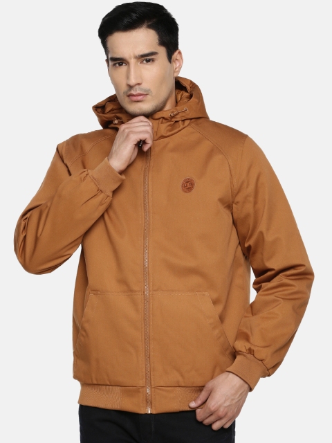 

DC Men Brown Solid Hooded Padded Jacket