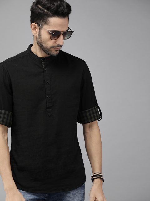 

The Roadster Lifestyle Co Men Black Regular Fit Solid Sustainable Casual Shirt