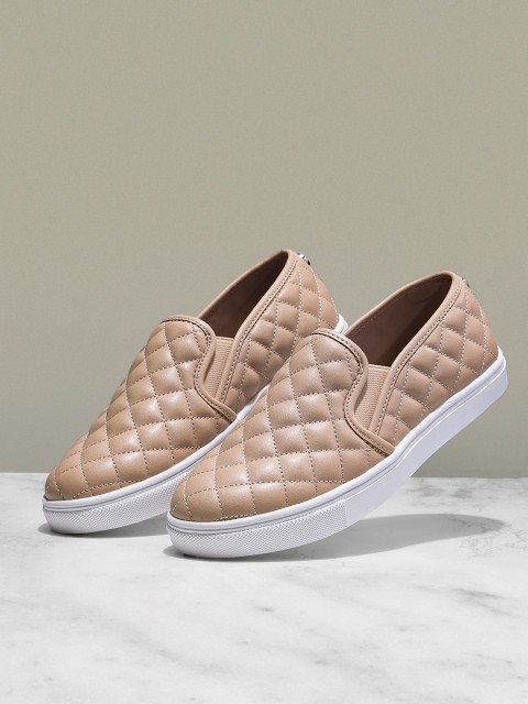 

Steve Madden Women Beige Slip-On Sneakers