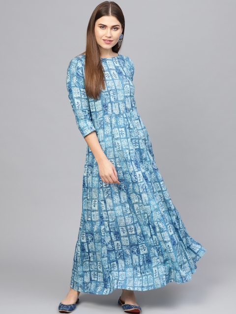 

Nayo Women Blue Printed Maxi Dress
