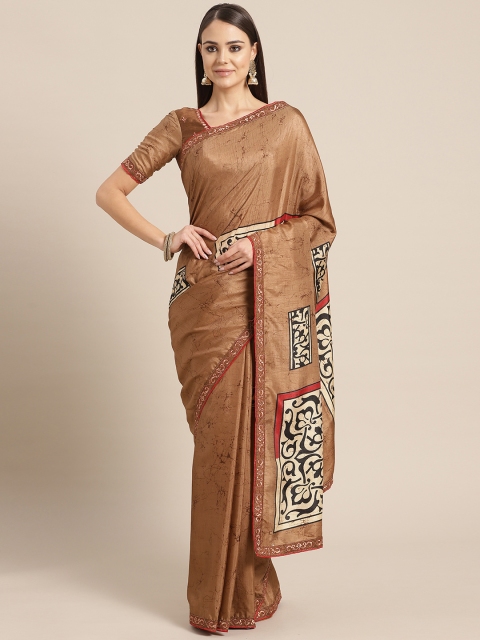 

SUTRAM Brown Printed Saree