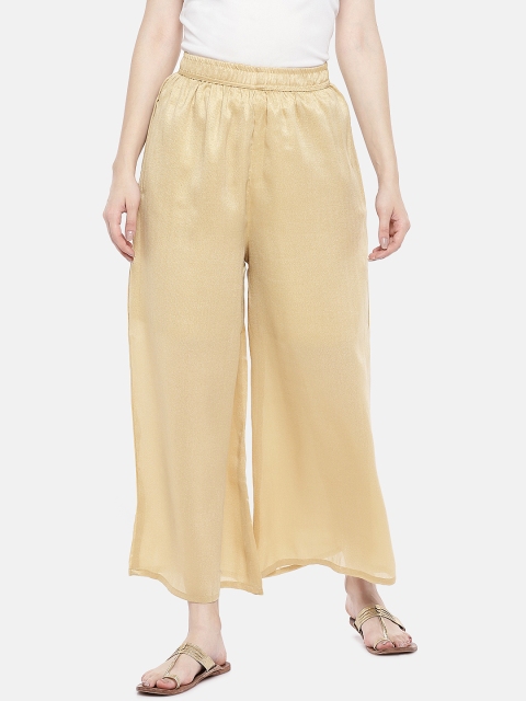 

Divina Women Gold-Toned Solid Straight Palazzos