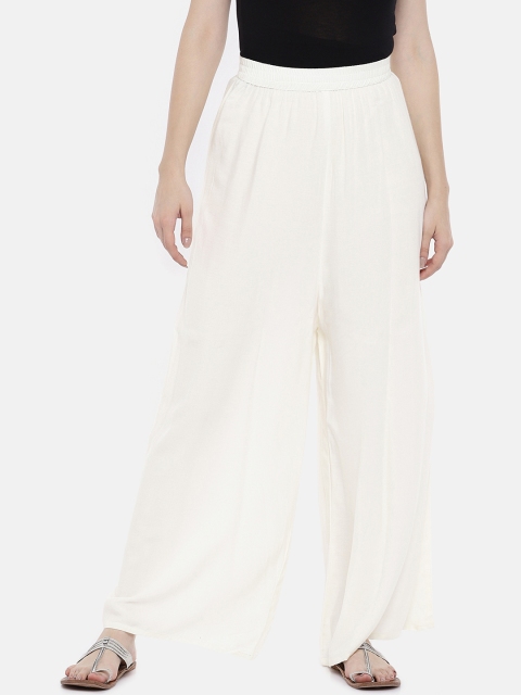 

Divina Women White Solid Straight Palazzos