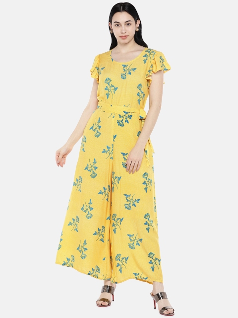 

Divina Women Yellow Printed Basic Jumpsuit