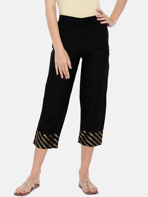 

Divina Women Black Solid Straight Palazzos