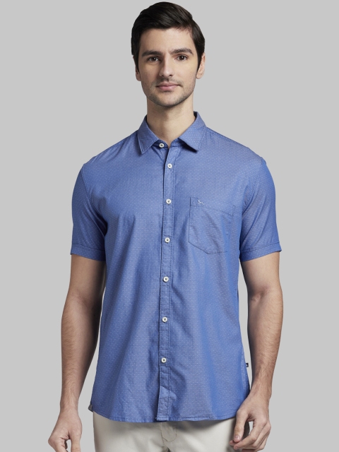 

Parx Men Blue Slim Fit Printed Casual Shirt