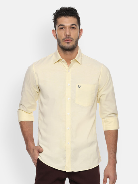 

Allen Solly Men Yellow Slim Fit Solid Casual Shirt