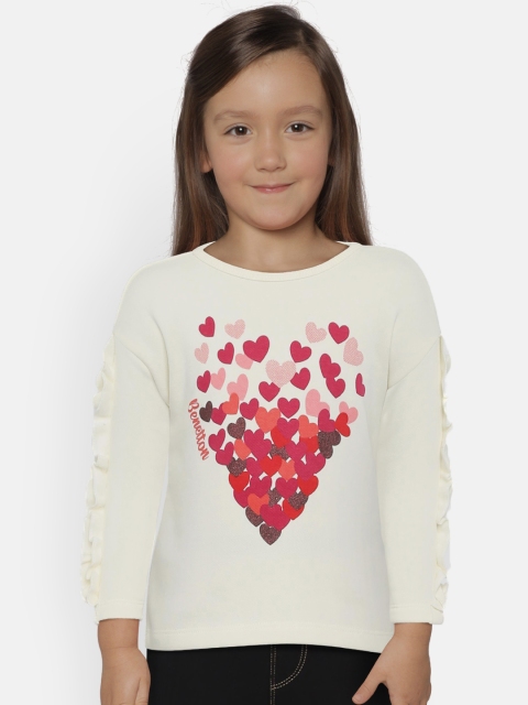 

United Colors of Benetton Girls Off-White Printed Sweatshirt
