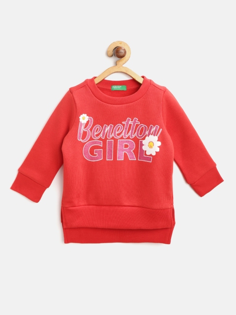 

United Colors of Benetton Girls Red Printed Sweatshirt