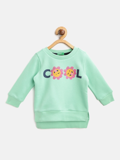

United Colors of Benetton Girls Green Printed Sweatshirt